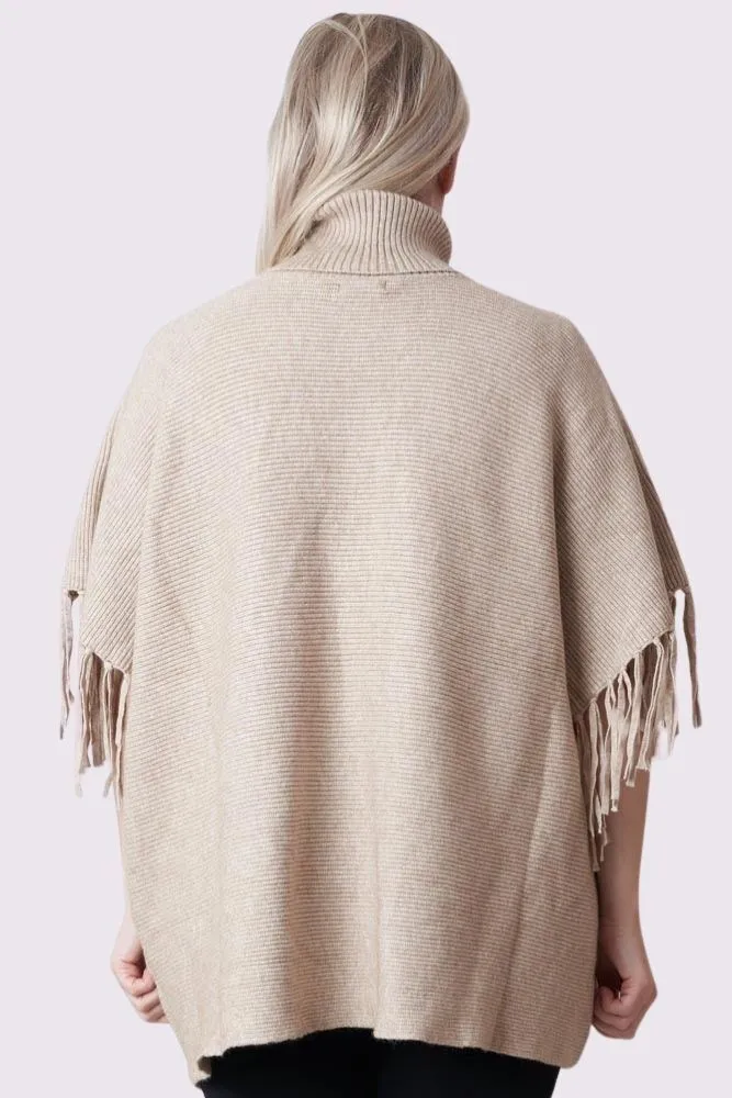 Ribbed Tassel Sleeve Batwing Top