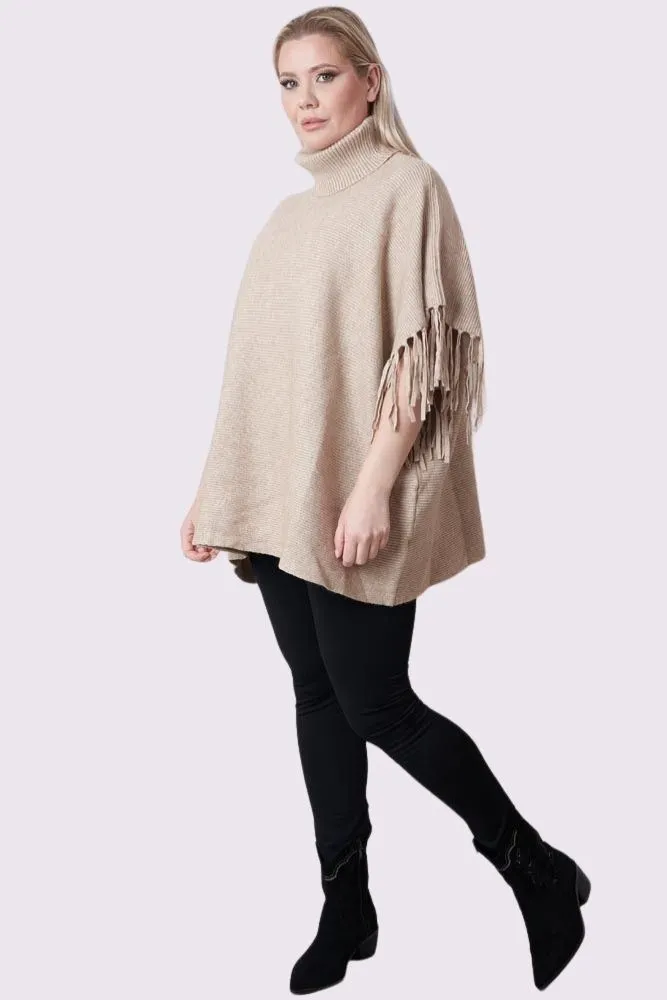 Ribbed Tassel Sleeve Batwing Top